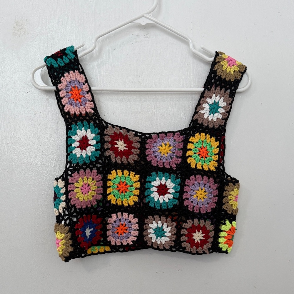 SHEIN Multicolor Crochet Crop Top